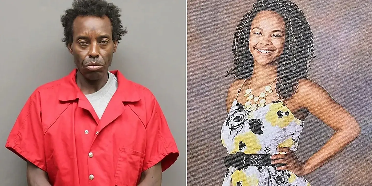 Naast elkaar: de arrestatiefoto van Jarques Ratliff in een rood gevangenisoverhemd en een portretfoto van een lachende Tasia Fortune